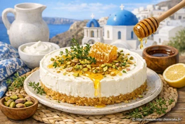 Cheesecake yaourt grec miel et thym sans cuisson : des saveurs d’ailleurs à découvrir