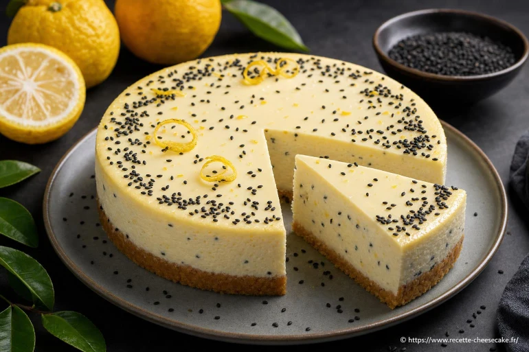 Cheesecake yuzu et sésame noir : recette gourmande et facile à réaliser
