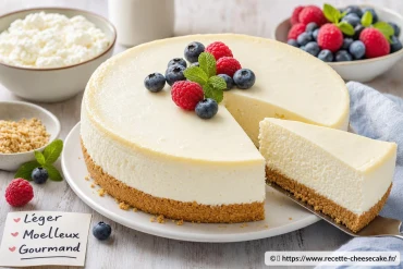 Cheesecake au fromage blanc : recette légère et moelleuse à savourer