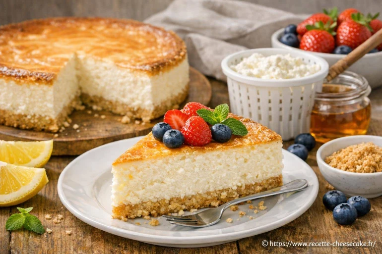 Cheesecake à la faisselle : recette légère et gourmande au four