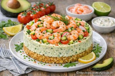 Cheesecake salé avocat crevettes : recette fraîcheur facile et gourmande