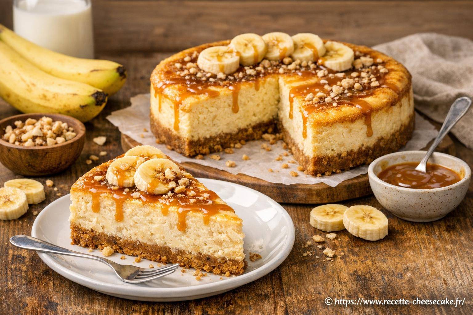 Cheesecake à la banane : recette gourmande et facile au four