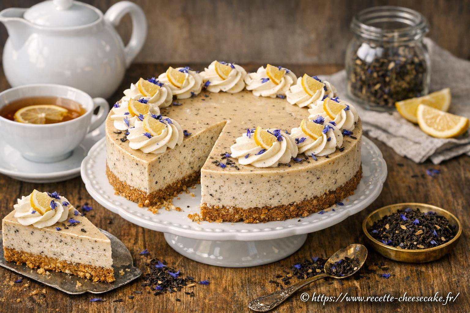 Cheesecake au thé Earl Grey : une recette parfumée et élégante